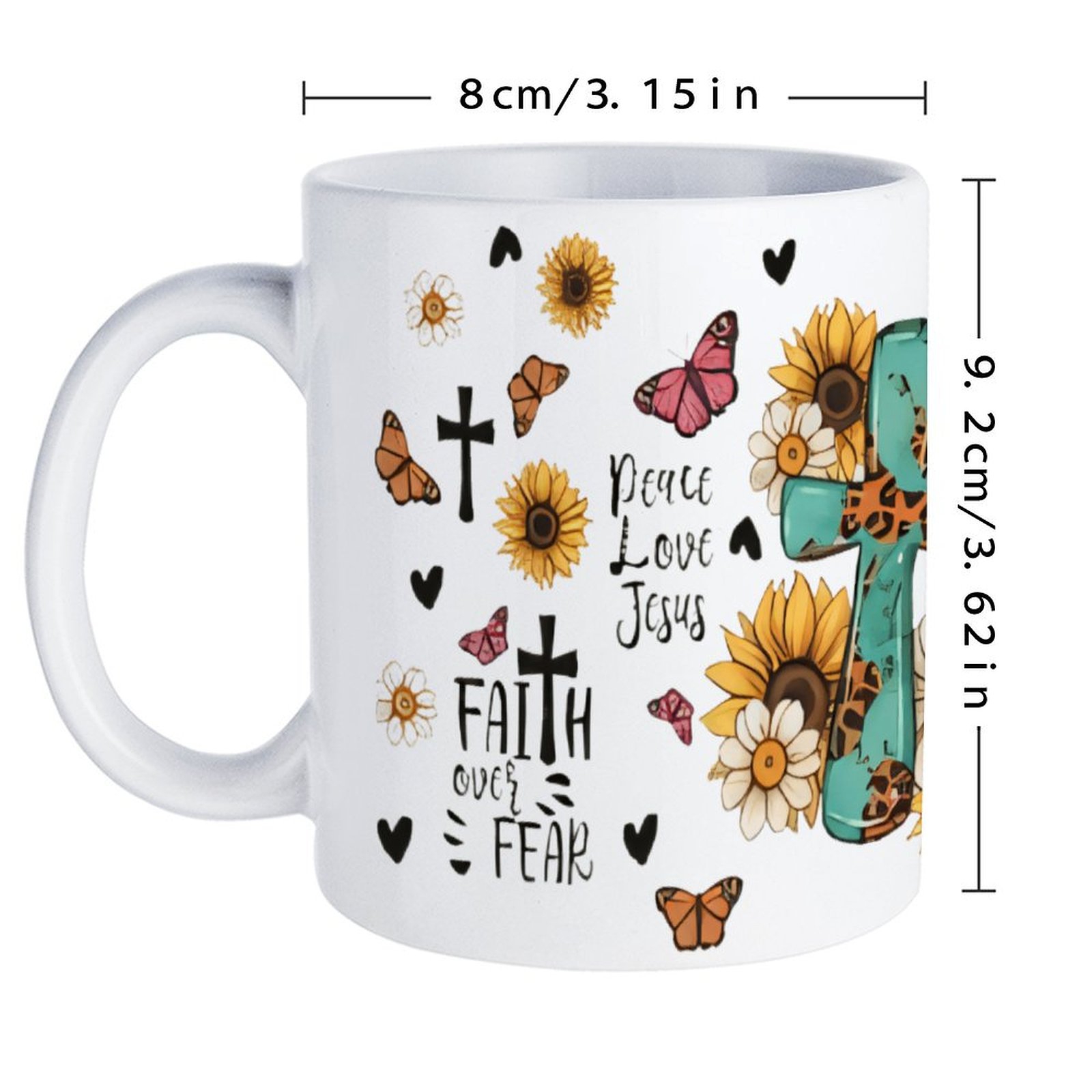 A Cross Surrounded By Sunflowe - Sublimation Mug White review and price