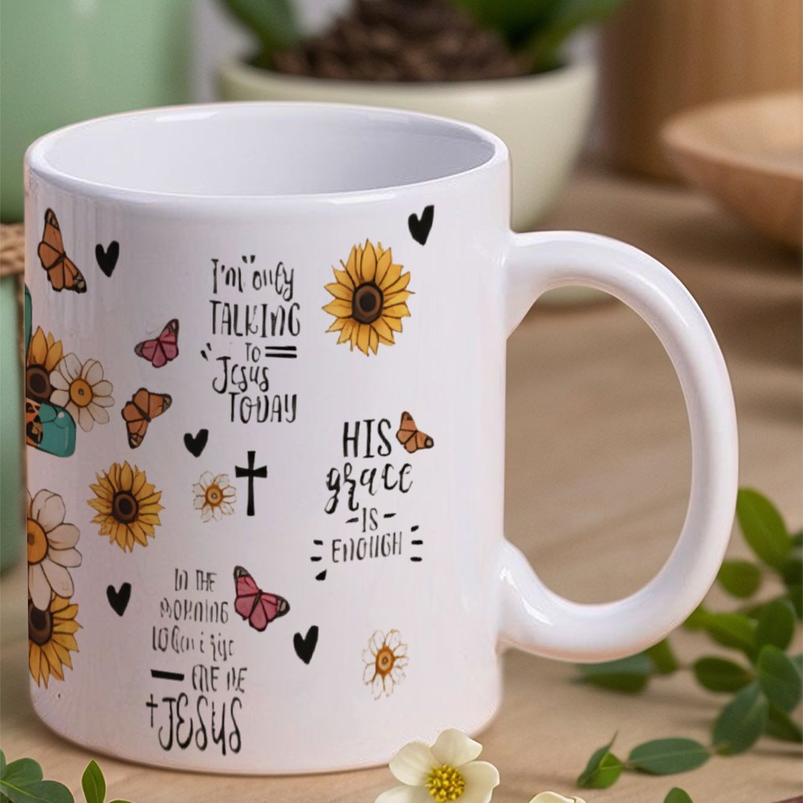 A Cross Surrounded By Sunflowe - Sublimation Mug White review and price