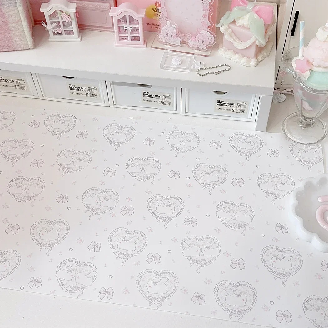 Kawaii Pink Rabbit Leather Des - Mouse Pad Blank Sublimation review and price