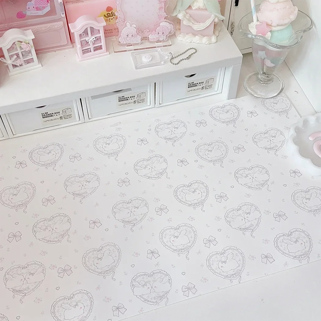 Kawaii Pink Rabbit Leather Des - Mouse Pad Blank Sublimation review and price
