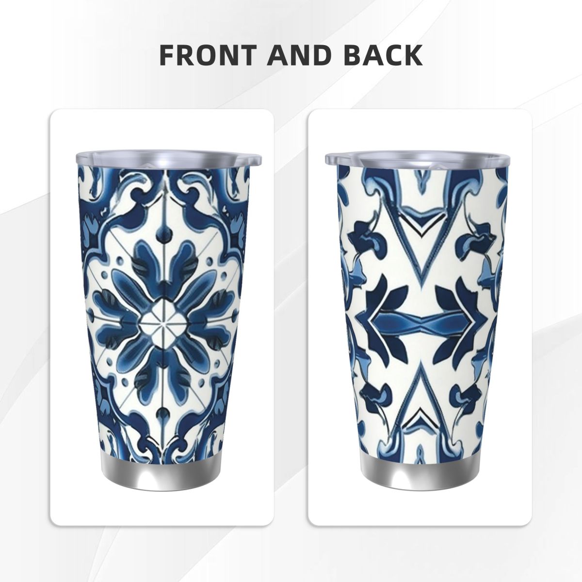 Blue And White Majolica Patter - Tumbler 20Oz White review and price