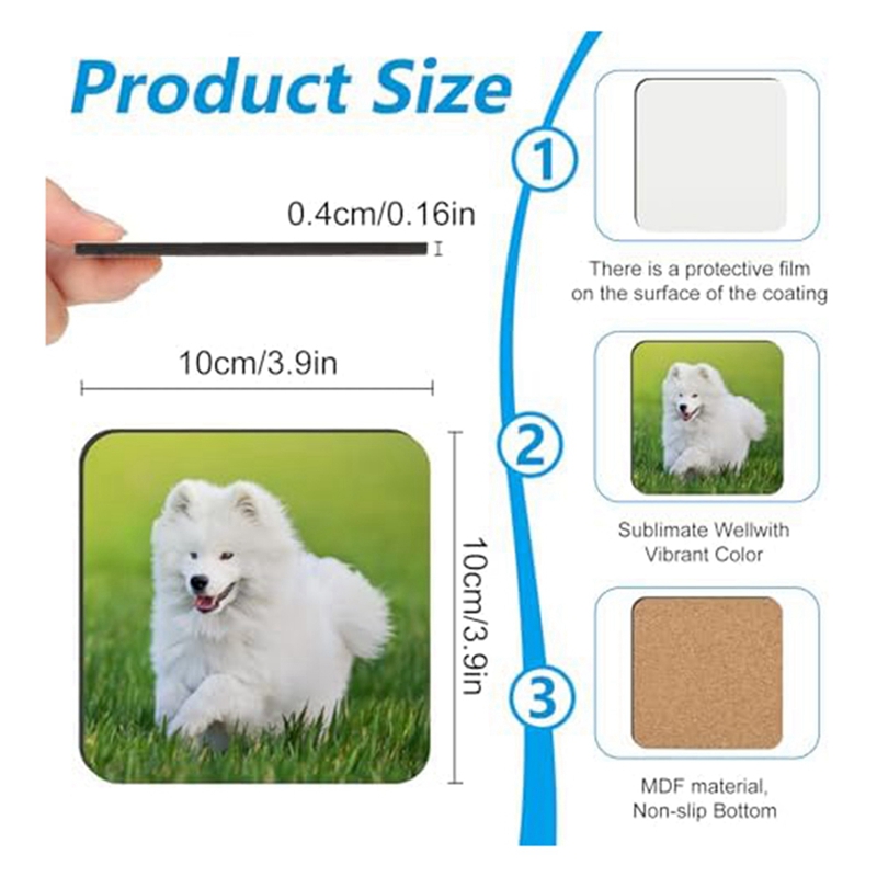 24 PCS Sublimation Coasters Bl - Coaster Sublimation Blank review and price