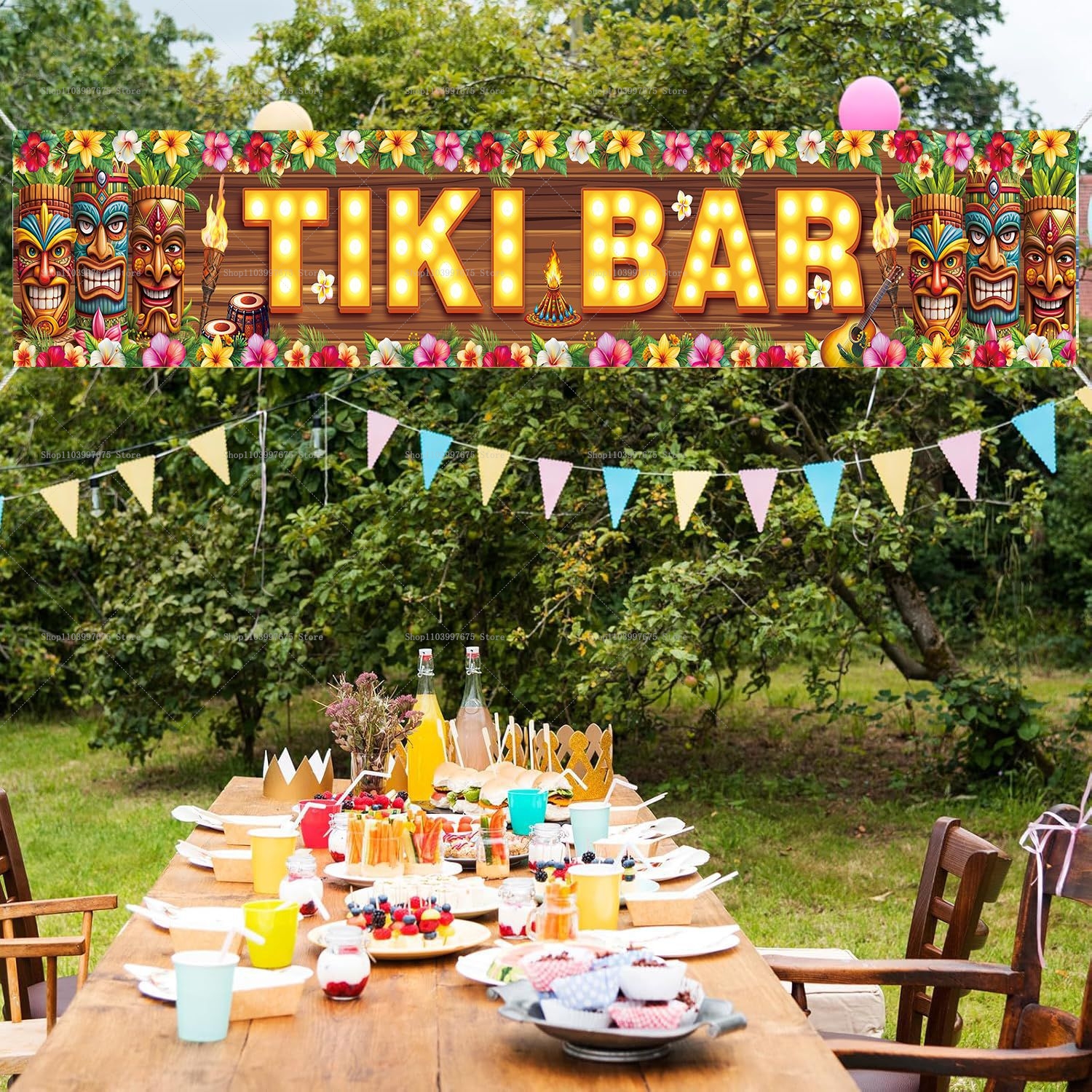 Vibrant Tiki Bar Banner Tropic - Yard Sign Blank review and price