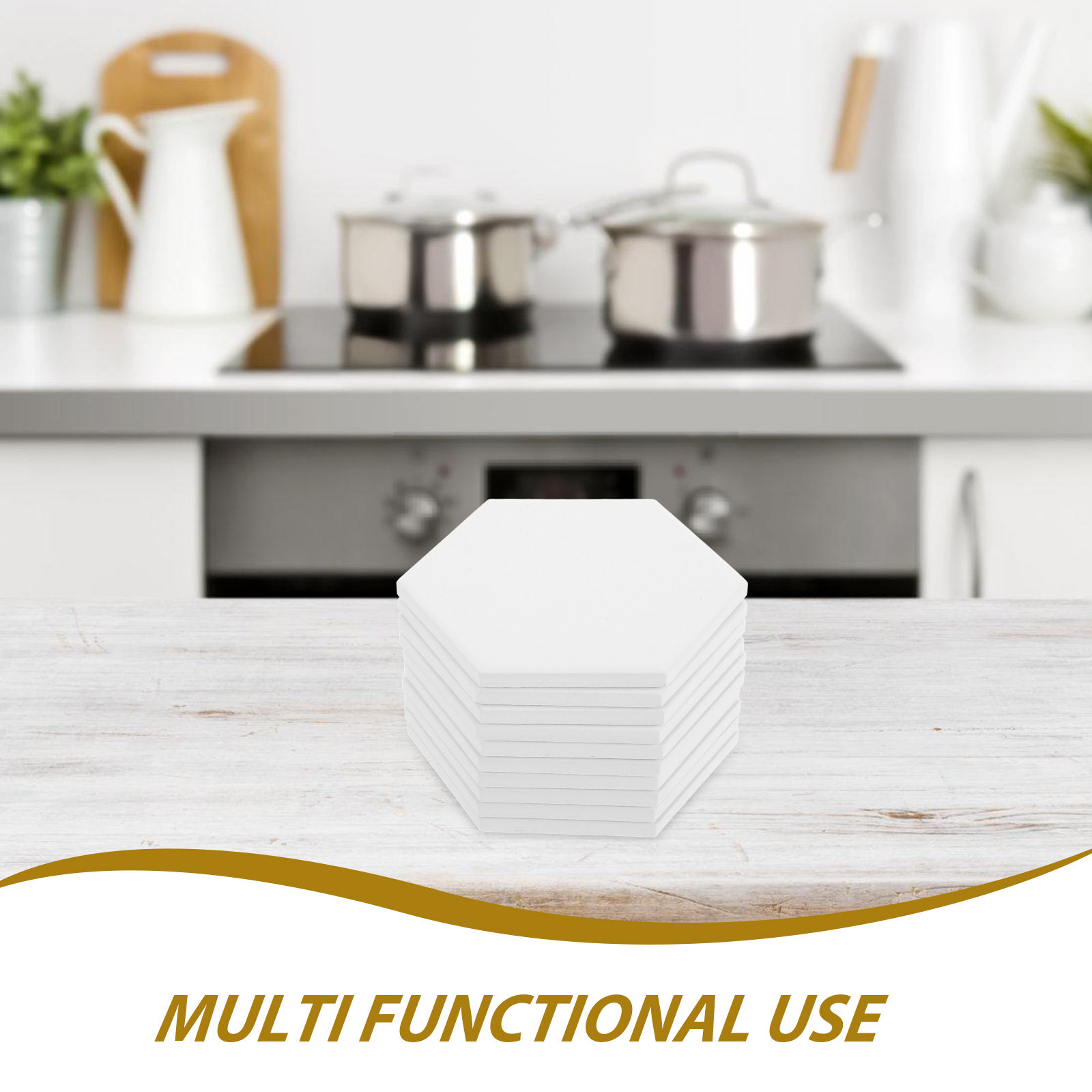 10Set White Hexagonal Ceramic  - Coaster Sublimation Blank review and price