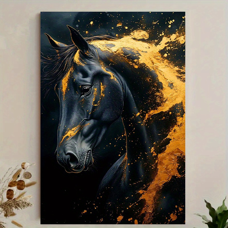 1pc Elegant Black Horse Canvas - Canvas Wrap Ready review and price