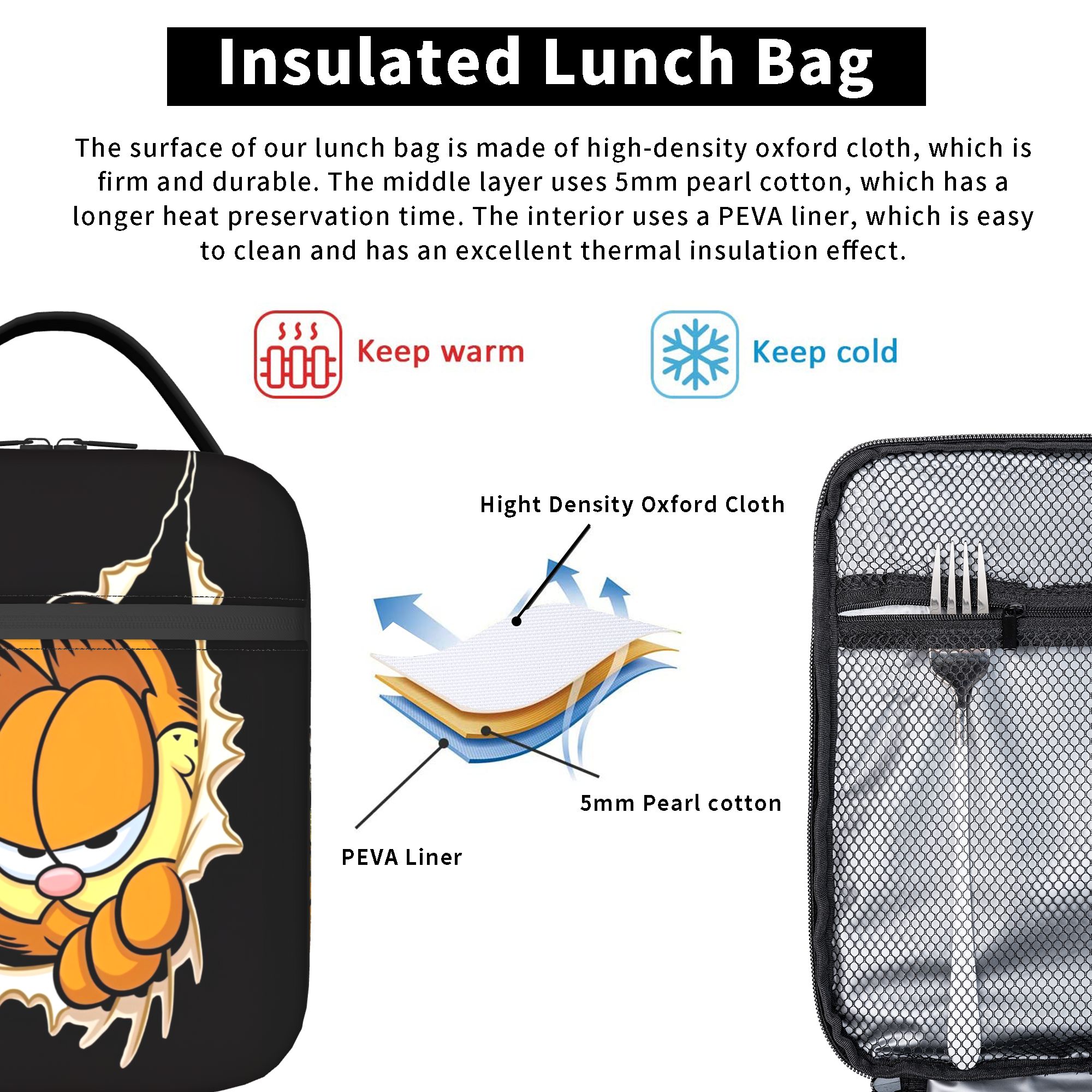 Garfielded Insulated Lunch Bag - Tote Bag Sublimation review and price