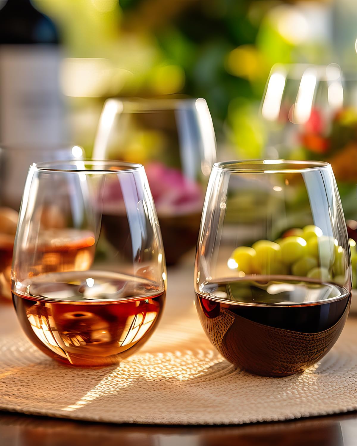 Stemless Wine Glasses Set of 4 - Tumbler 20Oz White review and price