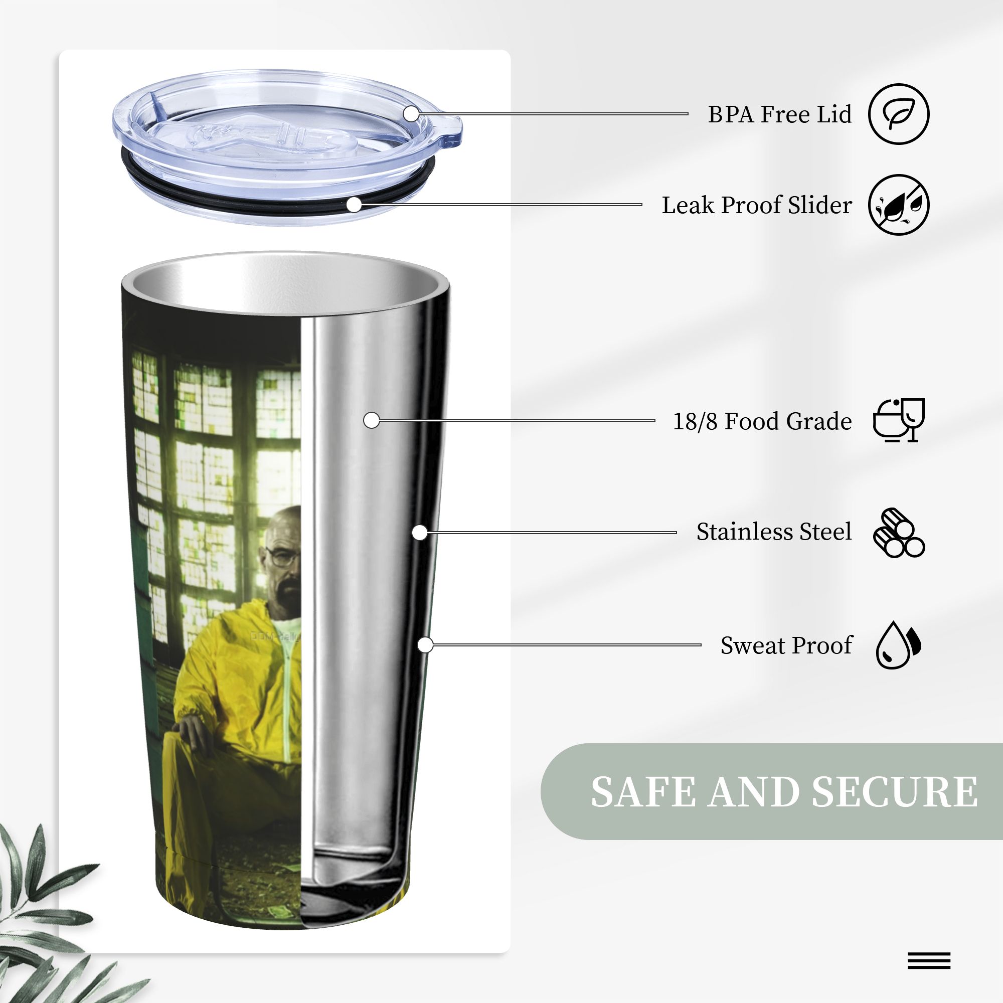 Breaking Bad Walter White Tumb - Tumbler 20Oz White review and price