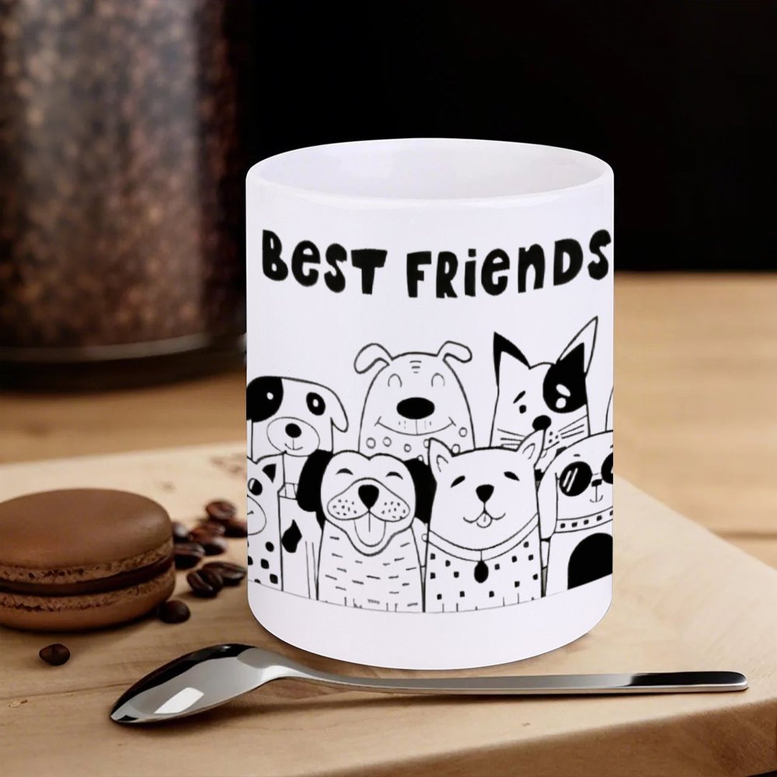 Illustration Of Dogs With The  - Sublimation Mug White review and price