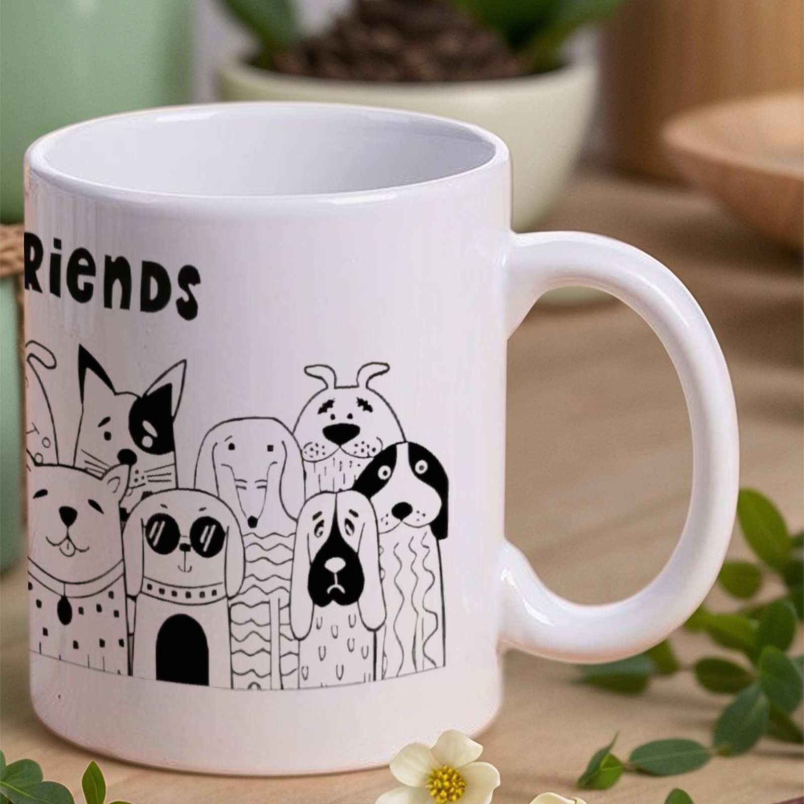 Illustration Of Dogs With The  - Sublimation Mug White review and price