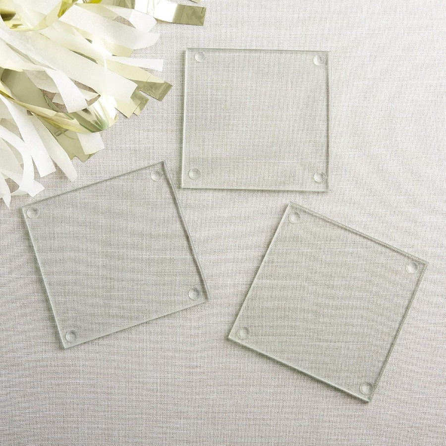 Clear Glass Drink Coasters Set - Coaster Sublimation Blank review and price